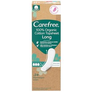 Biologische Katoenen Pantyliners, Extra Lang, 24 Stuks - Natuurlijke, Droge Gevoel, Geschikt voor Gevoelige Huid
