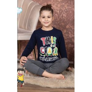 Jongen Pyjama - Pyjamaset - Katoen - Gray / Dark Blauw - My Car Collection - 4027 - 3-4 jaar