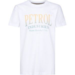 Petrol Industries - Jongens Artwork T-shirt Northbay - Wit - Maat 164