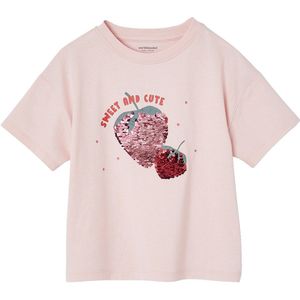 Meisjesshirt - Aardbei - Dierenmotief - Korte Mouwen - 100% Katoen