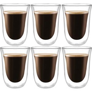 6 stuks Dubbelwandige Glazen - 270 ml - Koffieglazen - Theeglas - Cappuccino Glazen - Latte Macchiato Glazen