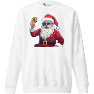 Happy Santa - Foute Kerst Trui - Wit - Unisex