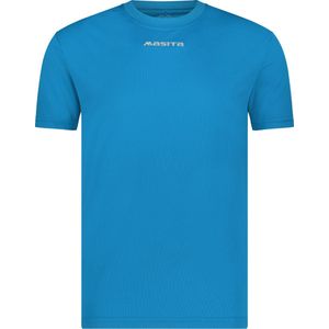Masita | Active Sportshirt Dames Korte Mouw - Unisex  - Sneldrogend Sportshirt Heren - Licht Stevig Materiaal - SKY BLUE - M