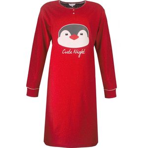 Tenderness Dames Nachthemd - 100% Gekamde Katoen - Rood - Maat S