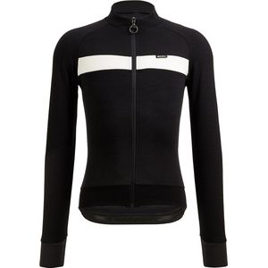 Santini Fietsshirt lange mouwen Heren Zwart - Adapt Wool - Thermal Jersey Black - XXL