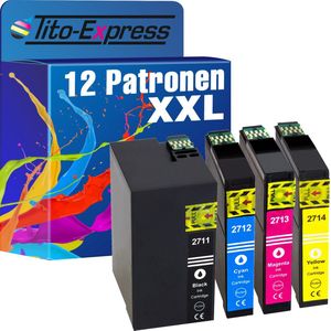 PlatinumSerie 12x inkt cartridge alternatief voor Epson T2711-T2714