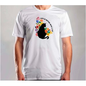 Cats and Cats Life is Good - T Shirt - Funny - SoFunny - Grappig - ZoGrappig - Sarcasm - SarcasticHumor - Sarcasme - Sarcastisch - Cat - Katten