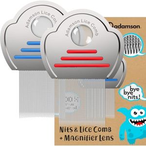 Effectieve Lice Kam voor Kinderen - 2 Stalen Lice Kammen, Verwijdert Luizen en Nits, Robuust en Gemakkelijk Schoon te Maken