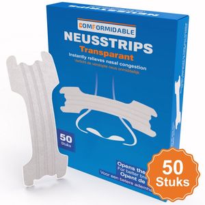 Comformidable® Neusstrips 50 stuks – Neuspleisters - Anti Snurk - Snurken - Anti Snurk Strips - neusspreider - Nasal Strips - Transparant