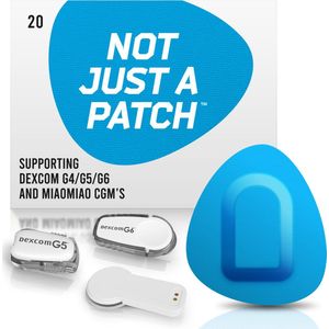 Not Just A Patch - Blue Patch - Sensor patch pleister for Dexcom or MiaoMiao Libre – 20 pack – M (maat)