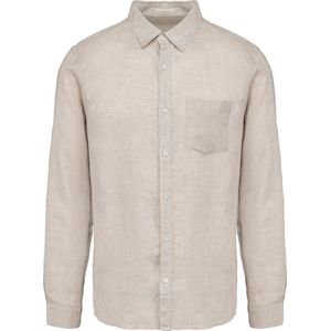 Afgewassen linnen herenoverhemd lange mouwen Linen - 3XL