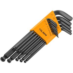 Tolsen - Inbussleutelset Hex - Zwart - 13-delig - Extra Lang