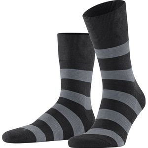 FALKE sokken block stripe zwart & grijs - 44-45