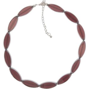 Behave Korte ketting dames met ovale transparante kralen