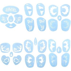 Gezichtssjaboon 6 stijlen set - herbruikbare PET-stencils - carnaval lichaamsbeschildering - tattoosjablonen - DIY - feest .