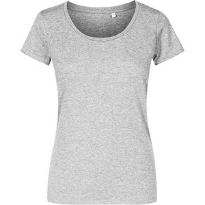 Women's T-shirt met ruime ronde hals Heather Grey - L