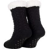 Malinsi® Huissokken Dames en Heren Zwart - Anti Slip Sokken One Size - Dikke Winter Fleece - Fluffy Slofsokken - Gevoerde Bedsokken - Cadeau voor hem haar - Kerstsokken