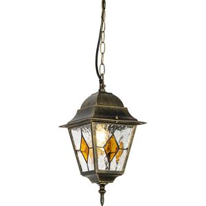 QAZQA antigua - Klassieke Hanglamp voor buiten - 1 lichts - L 18.4 cm - Goud - Buitenverlichting