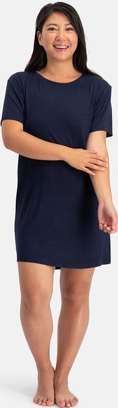 Bamboo Basics - Nachtjapon - Navy - Korte Mouwen - Dames Pyjama