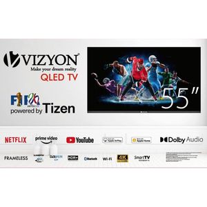 Vizyon VZ55QEU8110 - Televisie - QLED - Smart TV - 4K - HDR - 55 inch - Ultra HD