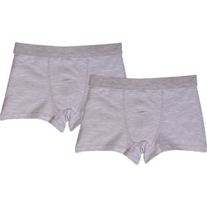 Woody - Jongens short Duopack - Wit/Grijs Gestreept - Basis ondergoed - 10 jaar