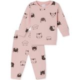 SCHIESSER - Nachtkledij - Bruin / Rosé - 2-delig - Lang/maxi