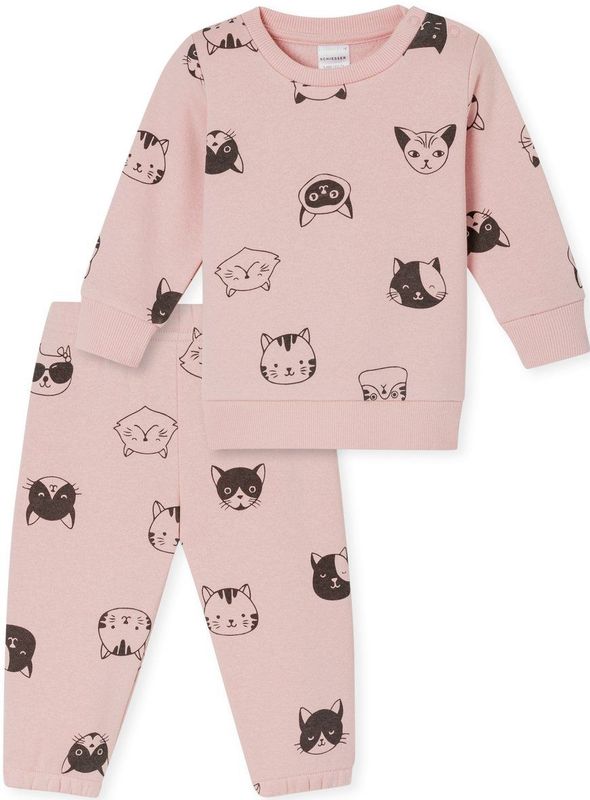 SCHIESSER - Nachtkledij - Bruin / Rosé - 2-delig - Lang/maxi