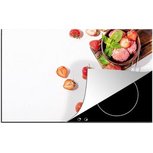 KitchenYeah® Inductie beschermer 91.6x52.7 cm - Aardbei - Fruit - Kruiden - IJs - IJsboltang - Kookplaataccessoires - Afdekplaat voor kookplaat - Inductiebeschermer - Inductiemat - Inductieplaat mat