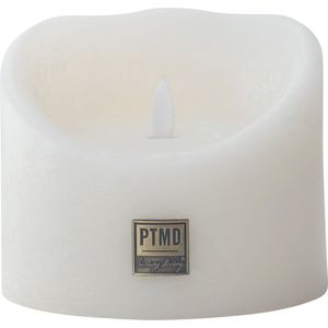 PTMD LED Kaars rustiek wit 12,5 x 12,5 x 10 cm. - LED Light Candle rustic white moveable flame XL