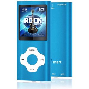 Ynkkvre - Draagbare Multimedia MP3-Speler - 128GB Uitbreidbaar - Muziek Video Foto's en E-Books voor Kinderen en Ouderen