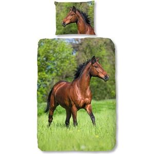 Good Morning Running Horse - Dekbedovertrek - Junior - 120x150 cm + 1 kussensloop 60x70 cm - Multi kleur