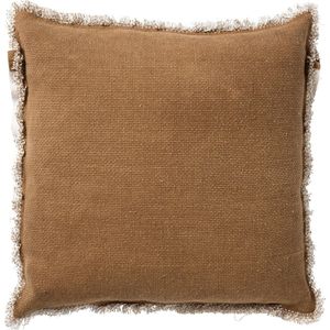 Dutch Decor BURTO - Kussenhoes van gewassen katoen Tobacco brown 45x45 cm - bruin - met rits