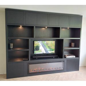 Living Wood TV / haard / cinewall kast zwart eiken