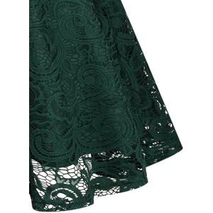 Vintage bruidsmeisjesjurken voor dames voor bruiloften, knielange kanten jurken, cocktailjurken, baljurken Donkergrijs XXL