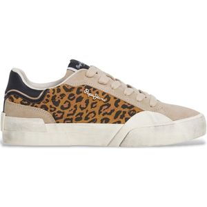 Pepe Jeans - Milan Fierce - Leren Sneakers - Beige