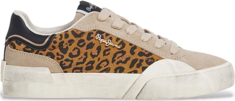 Pepe Jeans - Milan Fierce - Leren Sneakers - Beige