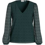 Vila - Vifero V-neck Top - Zwart - T-shirt - Dames