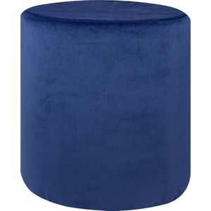Mood poef hoog-fluweel- blauw royal- 40x40x40 cm
