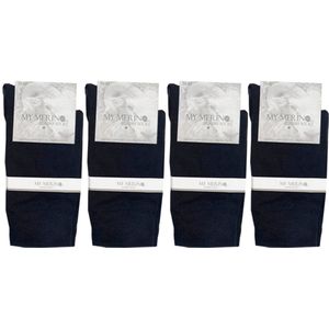 4 Paar Merino Sokken - Badstof Voetbed - Merino Wollen Sokken - Maat 43-45 - Naadloos - Marine - Merino Wol - Dames en Heren - Merino Wollen Kousen - Zacht