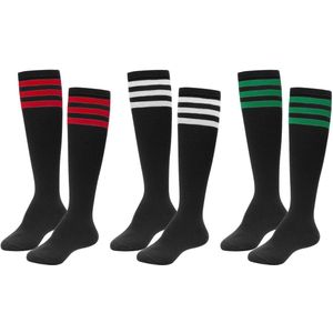 3 Pairs of Classic Socks with Three Stripes Women's Knee Socks Tube Stockings in 3 Colours