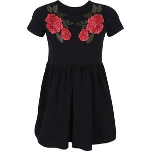 Zwarte jurk met rozen