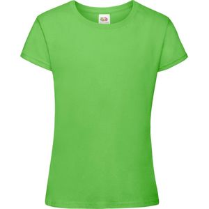 Fruit Of The Loom Meisjes Zachtgesponnen T-shirt  Korte Mouwen (2 stuks) (Lime)