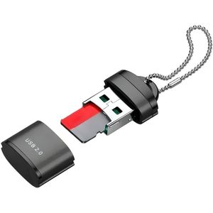 USB 2.0 Micro SD Kaartlezer - Compact en Draagbaar - Sleutelhanger Adapter voor TF Geheugenkaarten