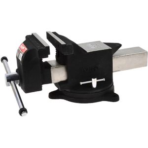Tvardy Zware bankschroef - 360° draaibaar - 150 mm bekbreedte - Staal - Zwart