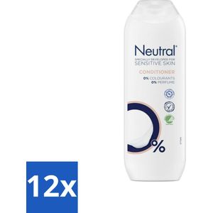 12 x Neutral Conditioner Parfumvrij 250 ml - Neutral Conditioner - Conditioner Gevoelige Hoofdhuid - Conditioner Zonder Parfum - Conditioner Zonder Kleurstoffen - Conditioner Zonder Parabenen