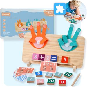 Mauzek® Dubbelzijdig Rekenbord - Montessori speelgoed - Rekenen - Houten speelgoed - Schrijven - Getallen - Cijfers leren - Educatief speelgoed -Sensorisch speelgoed - Peuter speelgoed - Jongens - Meisjes - Kind - 3 jaar - 4 jaar - 5 jaar - 6 jaar