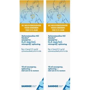 Sandoz Neusspray Xylometazoline 0.5mg/ml - 2 x 10 ml