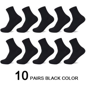 10 Paar Heren Compressiesokken van Bamboe – Zwart, Lang & Ademend – Maat 42-45 – Business, Casual, Werksokken & Sportsokken