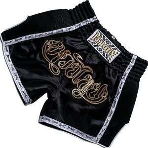 Fluory Muay Thai Short Kickboks Broek Zwart MTSF05 - XXL
