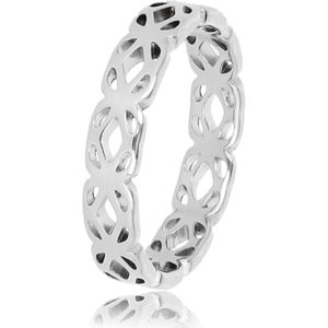 My Bendel - Bloemen ring zilverkleurig - Bloemen ring zilverkleurig - Met luxe cadeauverpakking